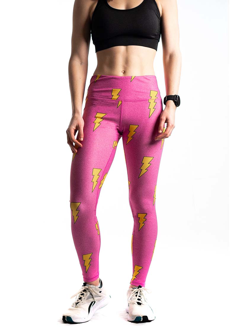 Black/white/pink Nike leggings