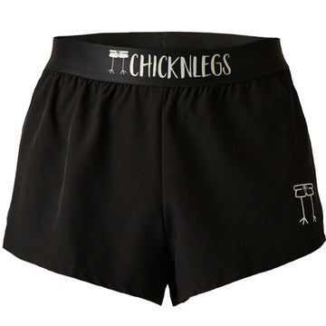 Ghost image of Chicknlegs men's 2 inch split running shorts in the black design