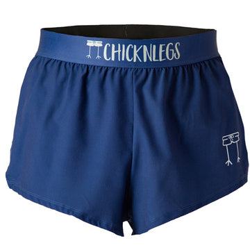 Ghost image of Chicknlegs men's 2 inch split running shorts in the navy design