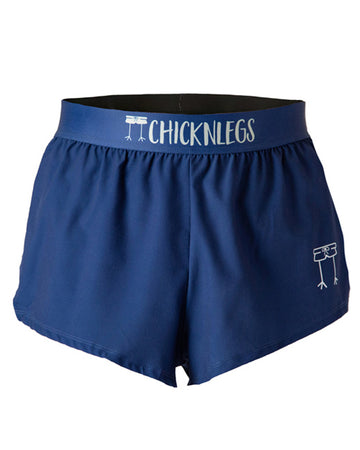 These shorts are from Chicknlegs as the mens 2 in split running shorts as the navy design, as a ghost image. They are made for runners.