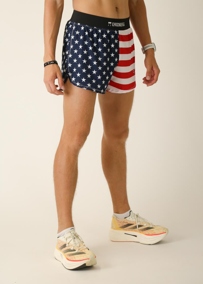 Men s USA 4 Half Split Shorts