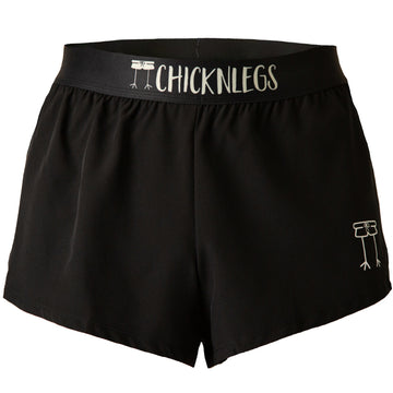 Ghost image of Chicknlegs men's 2 inch split running shorts in the black design