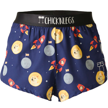 Ghost image of the ChicknLegs men's crypto 2 inch split running shorts.