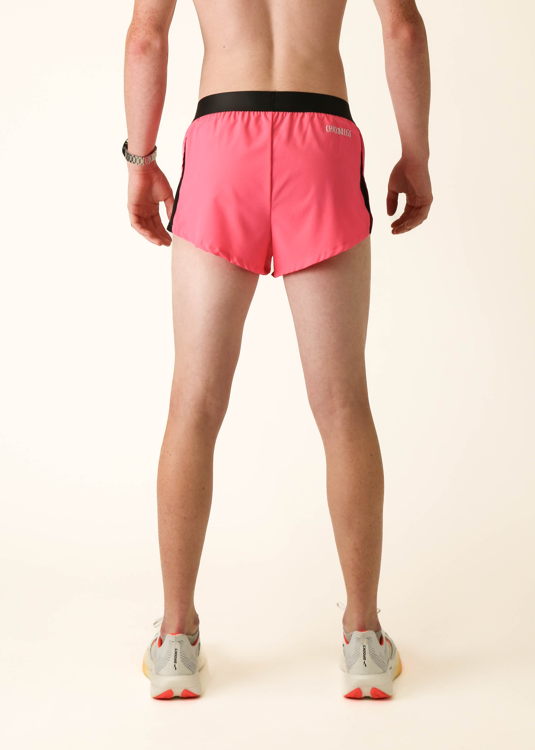 Men s Neon Pink 2 Split Shorts ChicknLegs