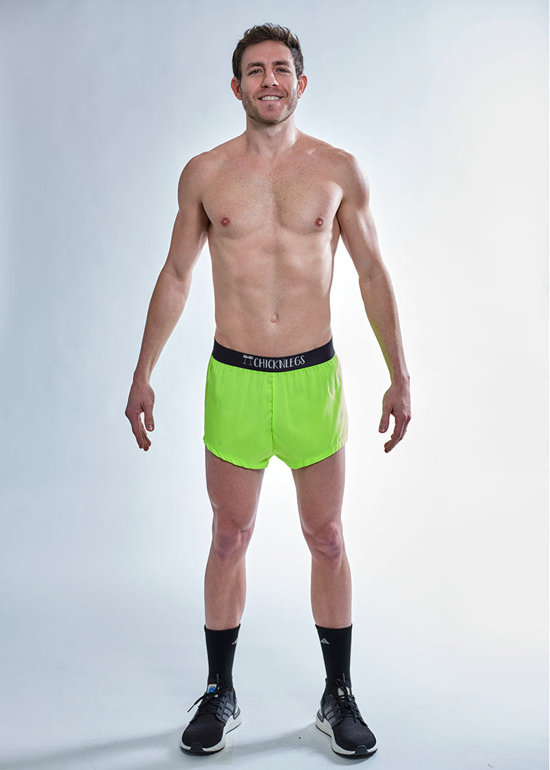 Men's Neon Green 2 Split Shorts