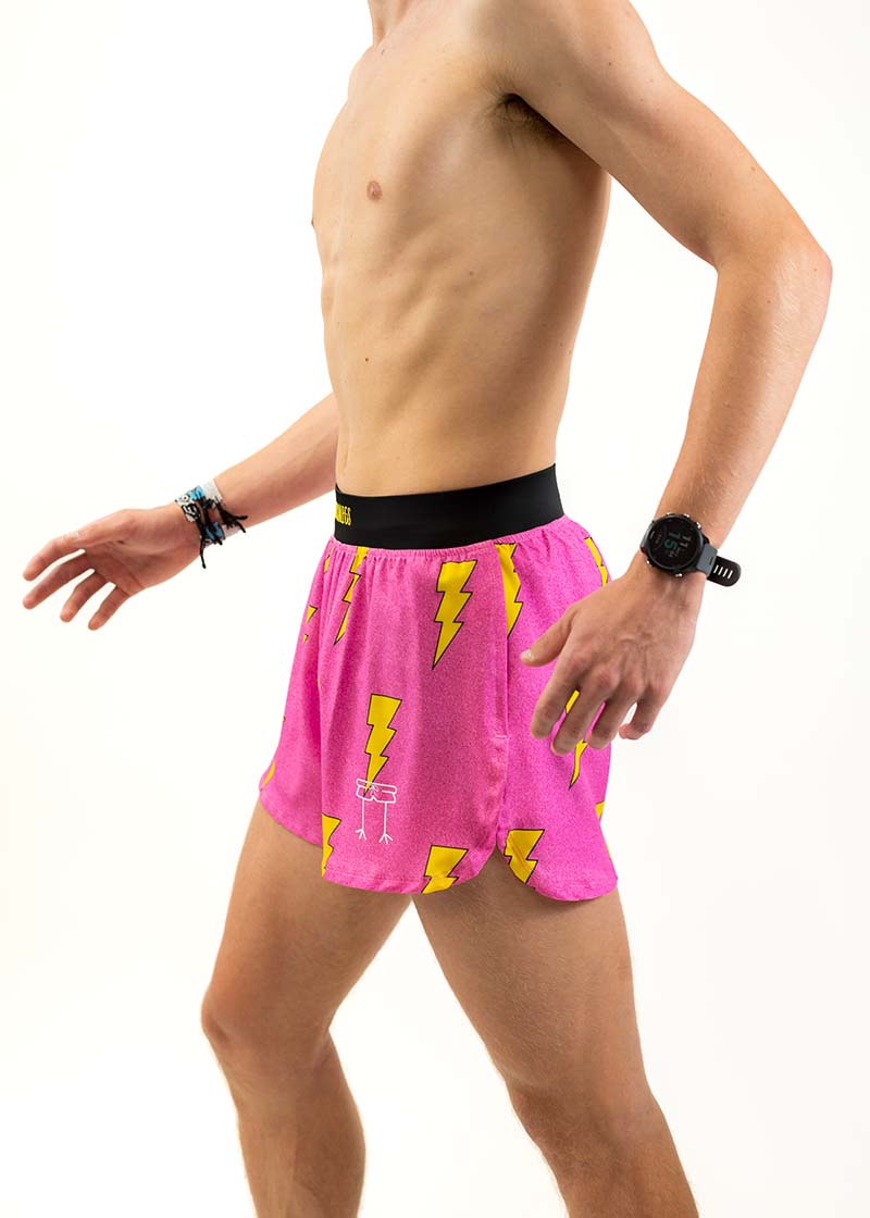 Athletic Shorts - Pink Check with Pink Sides