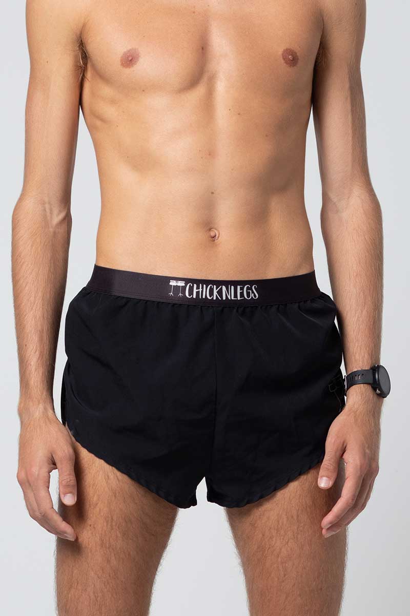 Men's Black 4 Half Split Shorts – ChicknLegs