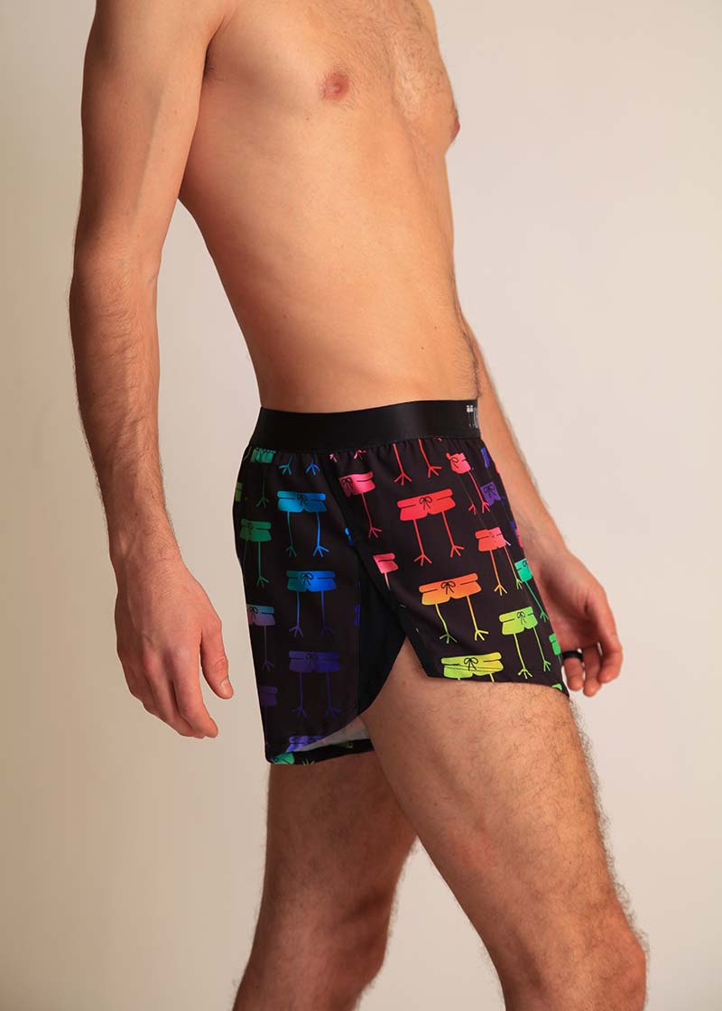 Men s Rainbow Mile 2 Split Shorts ChicknLegs