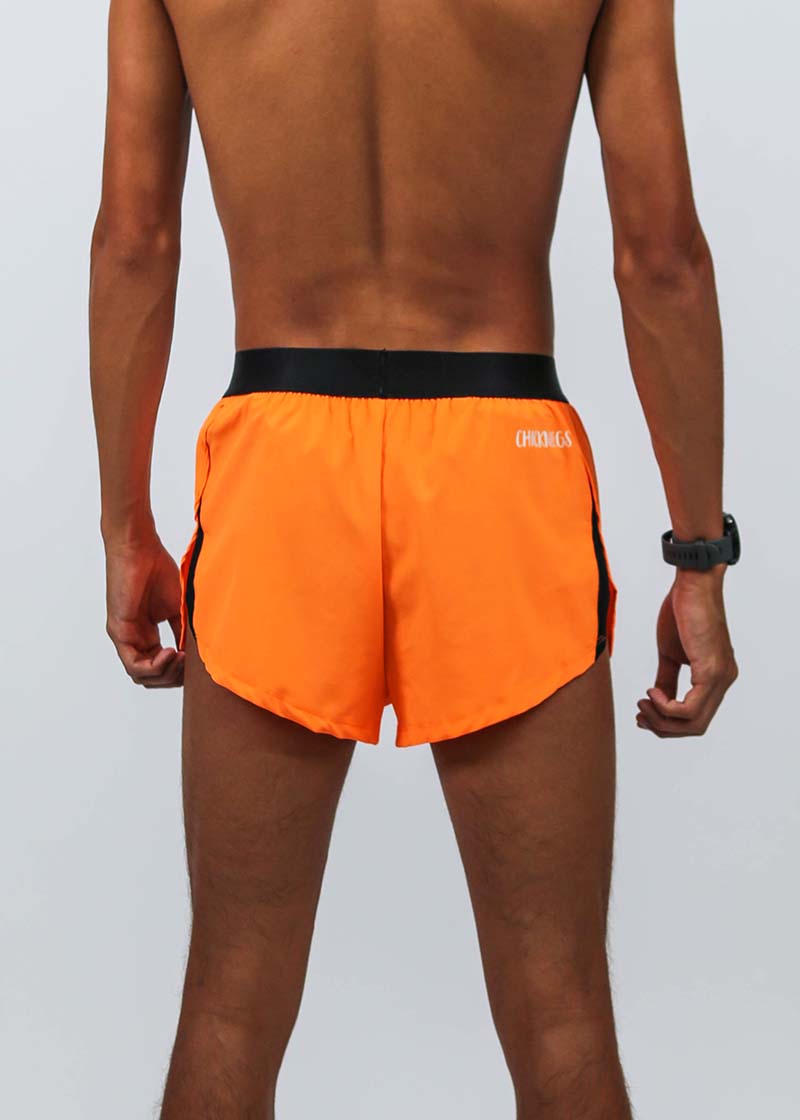 Men's Neon orange 2 Split Shorts